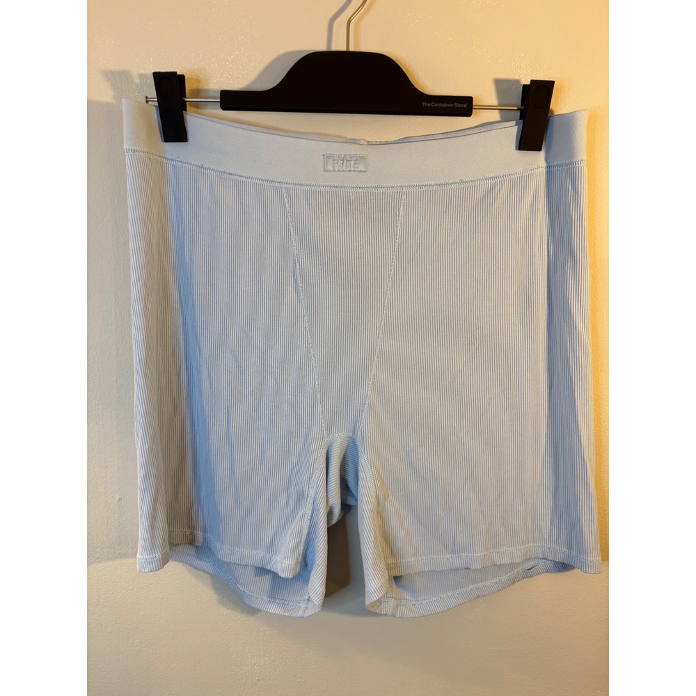 SKIMS Light Blue Ribbed‎ Boxer Brief Shorts 2X Sleep